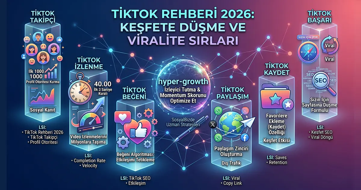 TikTok Rehberi 2026: Keşfete Düşme, Viralite ve Hesap Büyütme Formülü
